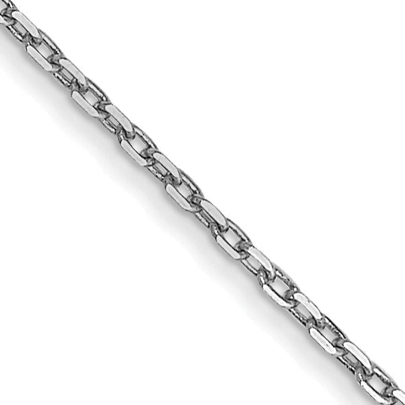 14k White Gold .8mm D/C Cable with Spring Ring Clasp Chain-PEN192-20