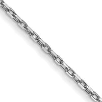 14k White Gold .8mm D/C Cable with Spring Ring Clasp Chain-PEN192-18