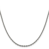 14k White Gold 2.5mm D/C Cable Chain-PEN194-16