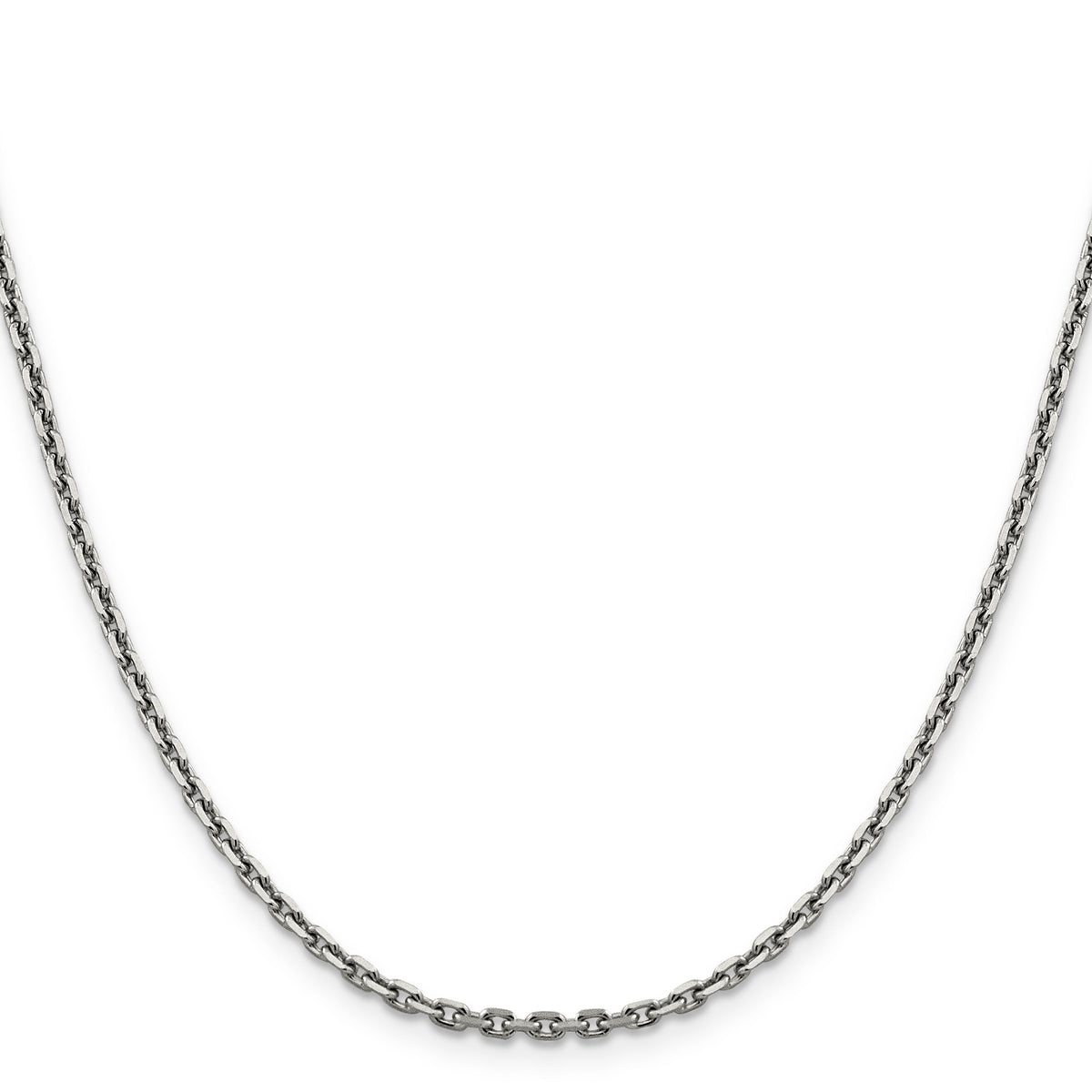14k White Gold 2.5mm D/C Cable Chain-PEN194-18