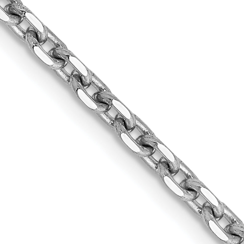 14k White Gold 2.5mm D/C Cable Chain-PEN194-16