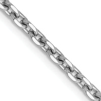 14k White Gold 2.5mm D/C Cable Chain-PEN194-18
