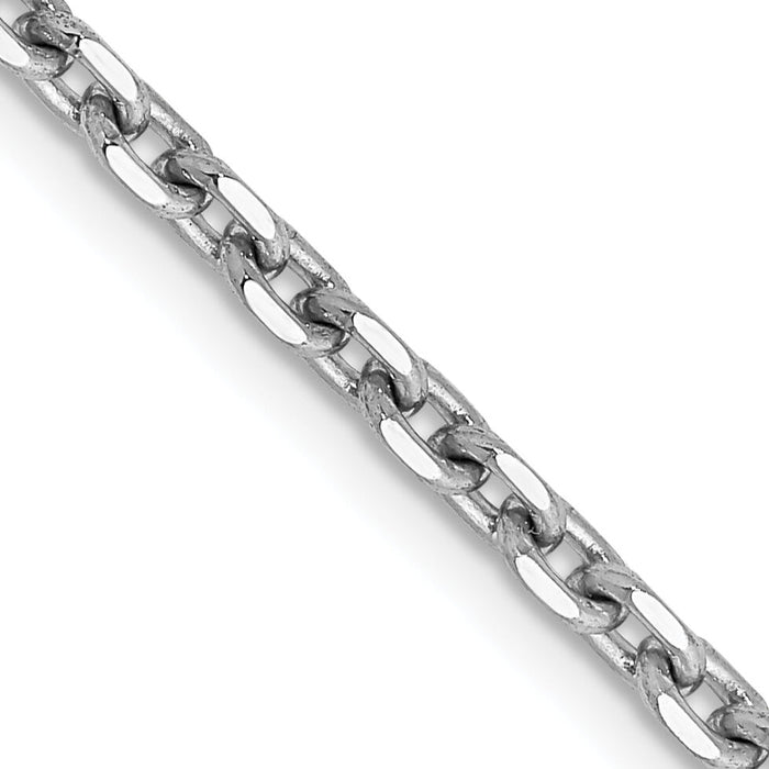 14k White Gold 2.5mm D/C Cable Chain-PEN194-18