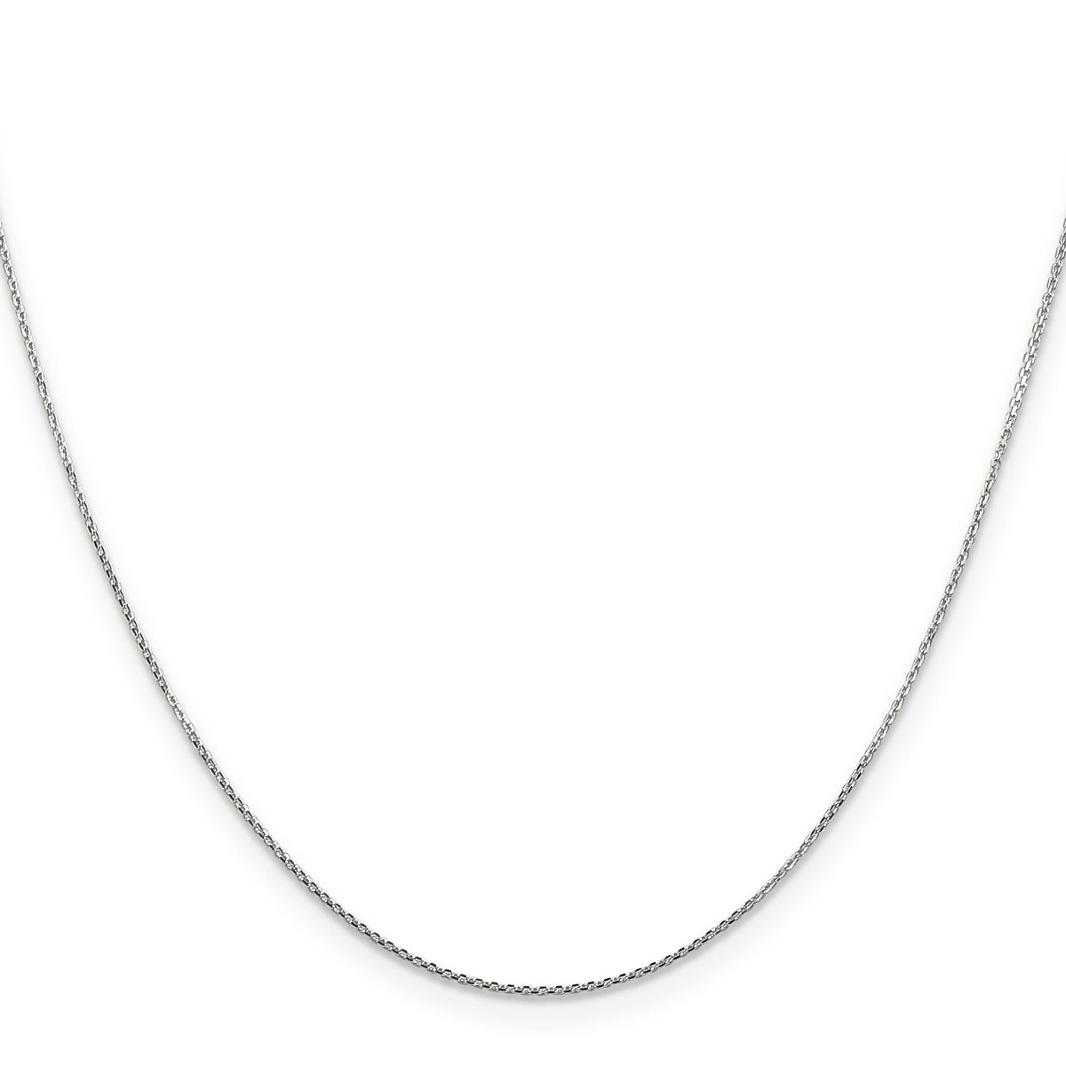 14k White Gold .8mm D/C Round Open Link Cable Chain-PEN196-16