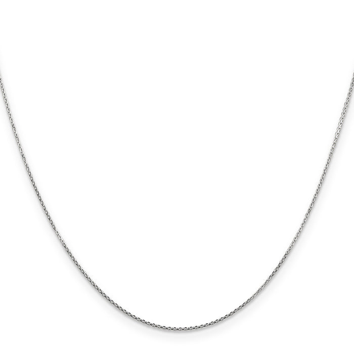 14k White Gold .8mm D/C Round Open Link Cable Chain-PEN196-20