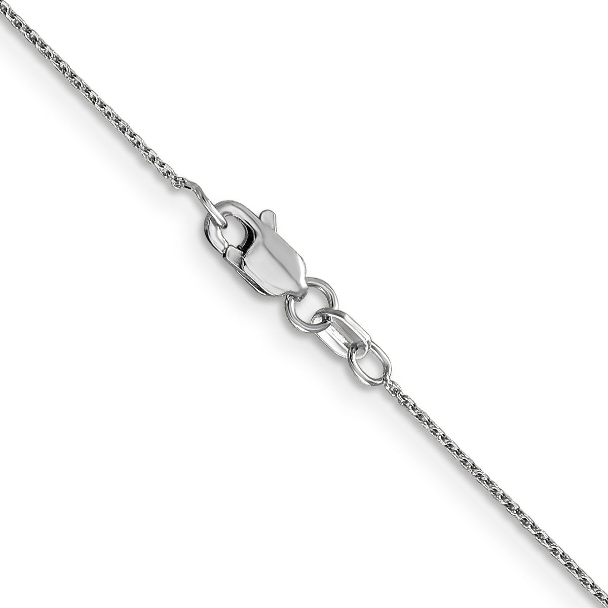 14k White Gold .8mm D/C Round Open Link Cable Chain-PEN196-30