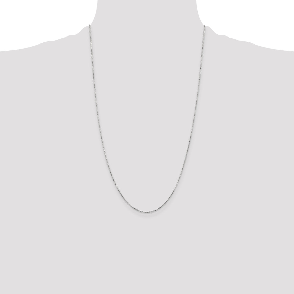 14k White Gold .8mm D/C Round Open Link Cable Chain-PEN196-26
