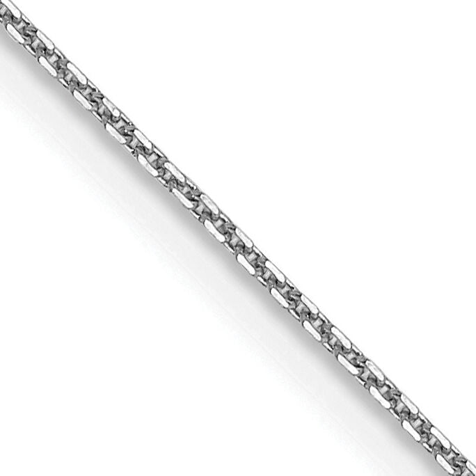 14k White Gold .8mm D/C Round Open Link Cable Chain-PEN196-20