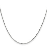 14k White Gold 1.4mm D/C Round Open Link Cable Chain-PEN197-18
