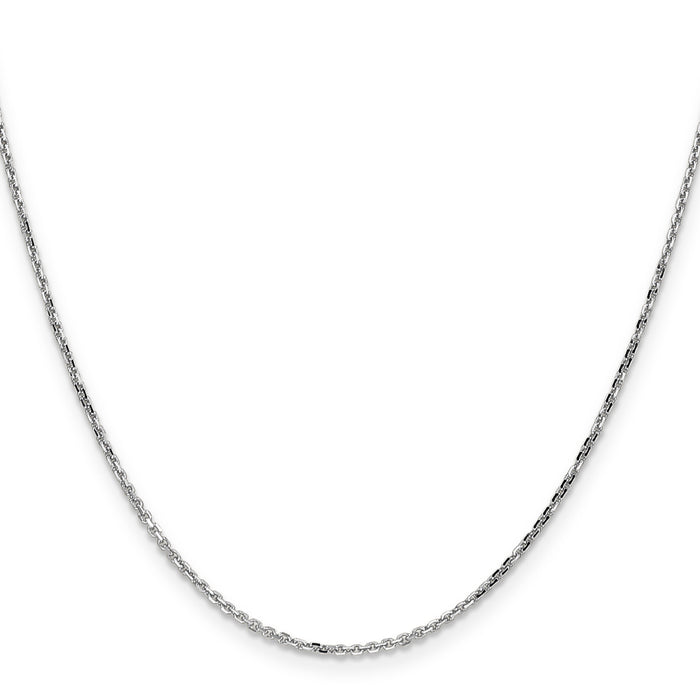 14k White Gold 1.4mm D/C Round Open Link Cable Chain-PEN197-18