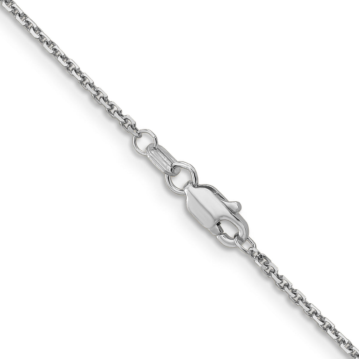 14k White Gold 1.4mm D/C Round Open Link Cable Chain-PEN197-26