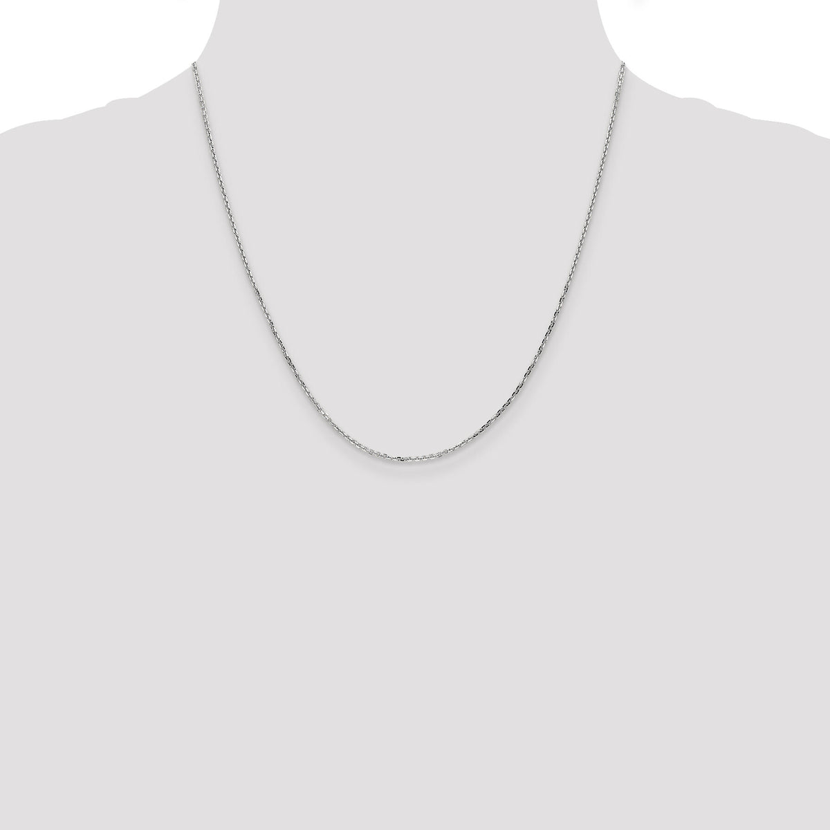 14k White Gold 1.4mm D/C Round Open Link Cable Chain-PEN197-20