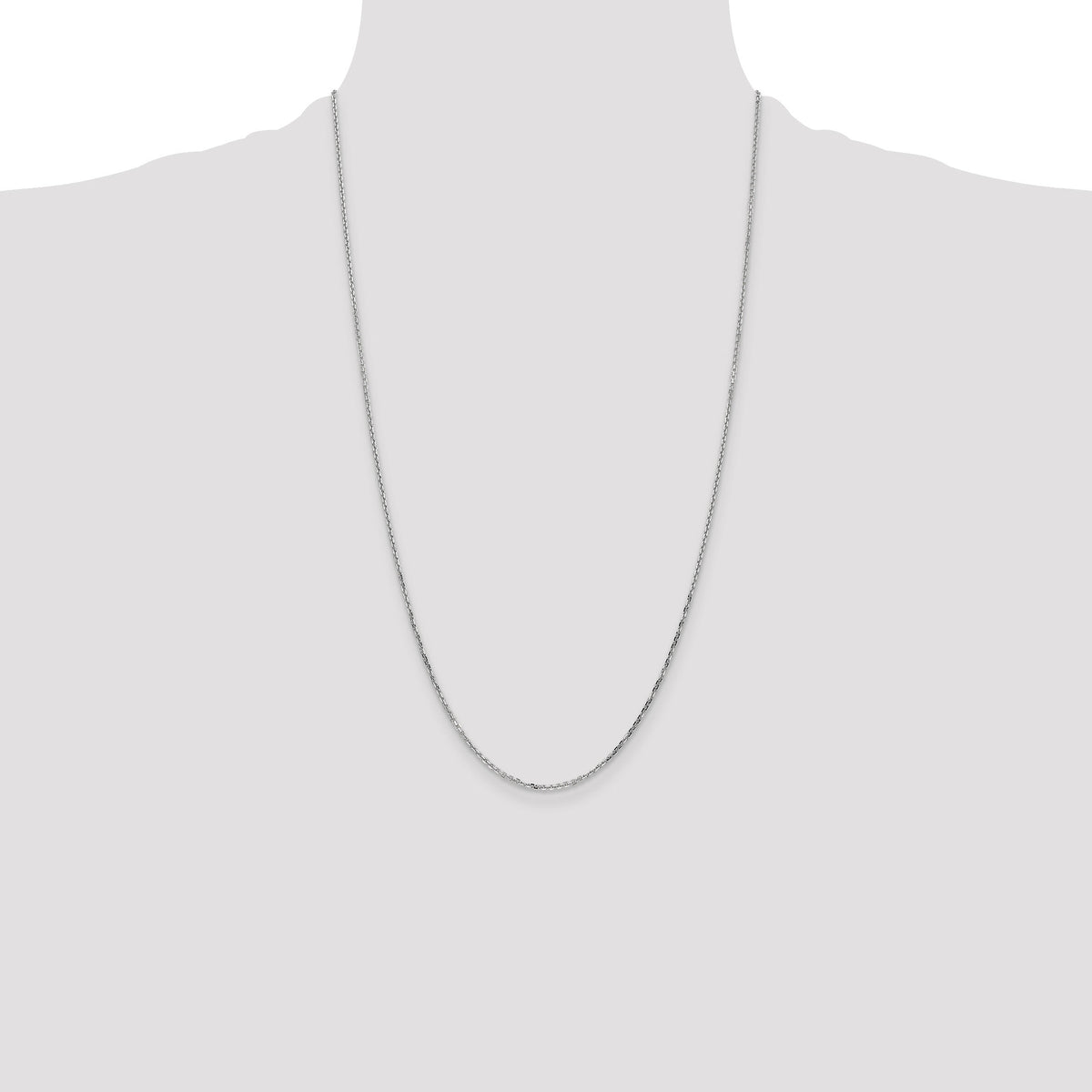 14k White Gold 1.4mm D/C Round Open Link Cable Chain-PEN197-26