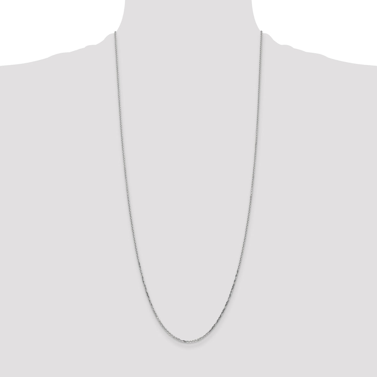 14k White Gold 1.4mm D/C Round Open Link Cable Chain-PEN197-30