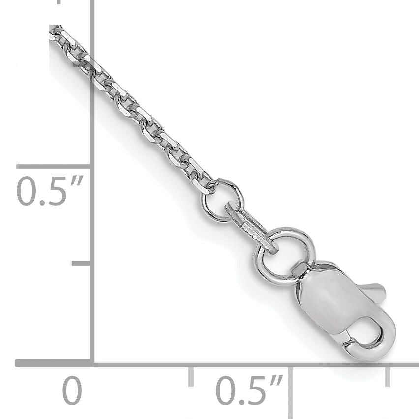 14k White Gold 1.4mm D/C Round Open Link Cable Chain-PEN197-10