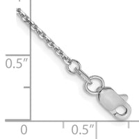 14k White Gold 1.4mm D/C Round Open Link Cable Chain-PEN197-10