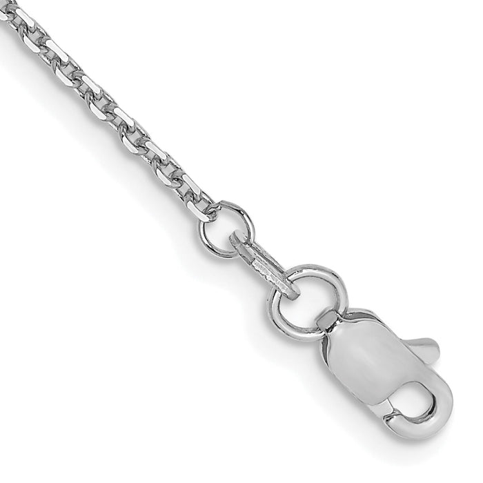 14k White Gold 1.4mm D/C Round Open Link Cable Chain-PEN197-10
