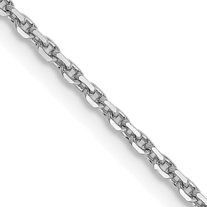 14k White Gold 1.4mm D/C Round Open Link Cable Chain-PEN197-14