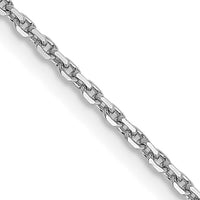 14k White Gold 1.4mm D/C Round Open Link Cable Chain-PEN197-24