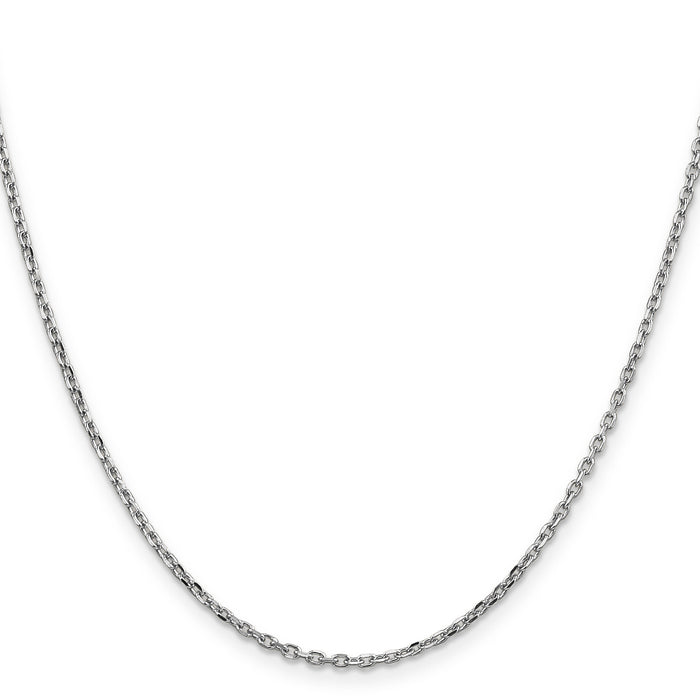 14k White Gold 1.8mm D/C Round Open Link Cable Chain-PEN198-16