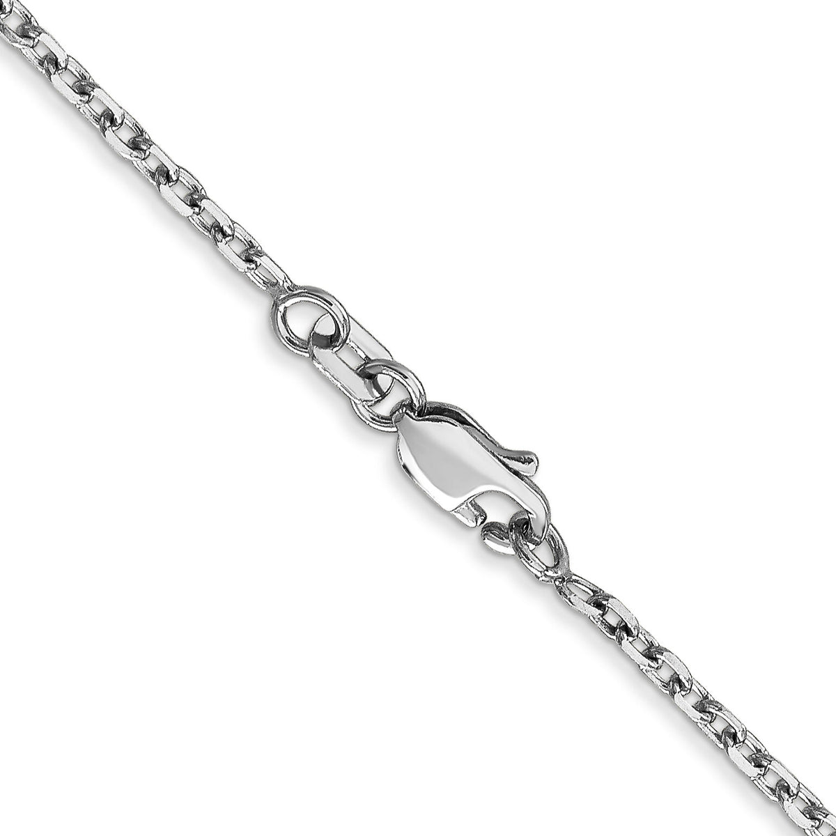 14k White Gold 1.8mm D/C Round Open Link Cable Chain-PEN198-20