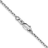 14k White Gold 1.8mm D/C Round Open Link Cable Chain-PEN198-26