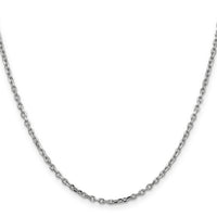 14k White Gold 2.2mm D/C Round Open Link Cable Chain-PEN199-24