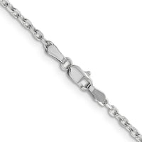 14k White Gold 2.2mm D/C Round Open Link Cable Chain-PEN199-20