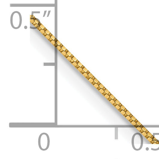 14k .7mm Box with Spring Ring Clasp Chain Anklet-PEN2-10