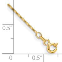 14k .7mm Box with Spring Ring Clasp Chain Anklet-PEN2-10