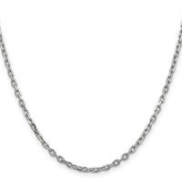 14k White Gold 3mm D/C Round Open Link Cable Chain-PEN200-24