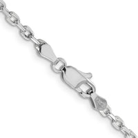 14k White Gold 3mm D/C Round Open Link Cable Chain-PEN200-20