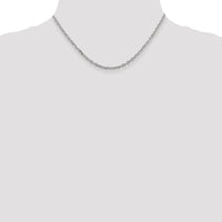14k White Gold 3mm D/C Round Open Link Cable Chain-PEN200-16