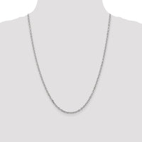14k White Gold 3mm D/C Round Open Link Cable Chain-PEN200-24