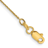 14k .8mm D/C Round Open Link Cable Chain Anklet-PEN202-10