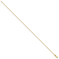 14k 1.4mm D/C Round Open Link Cable Chain Anklet-PEN203-10