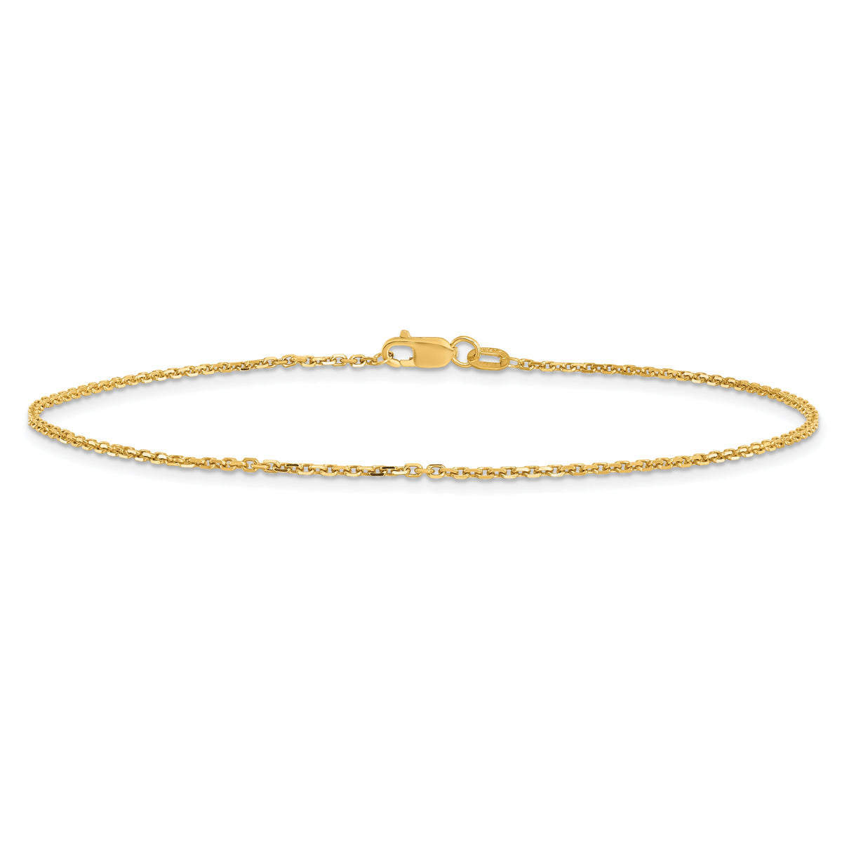 14k 1.4mm D/C Round Open Link Cable Chain Anklet-PEN203-10