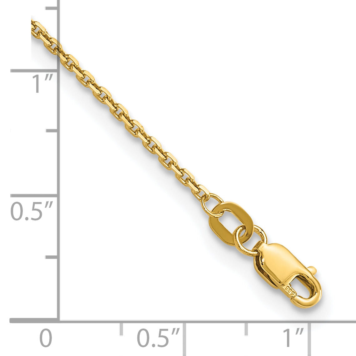 14k 1.4mm D/C Round Open Link Cable Chain Anklet-PEN203-10