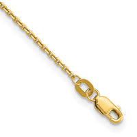 14k 1.4mm D/C Round Open Link Cable Chain Anklet-PEN203-10