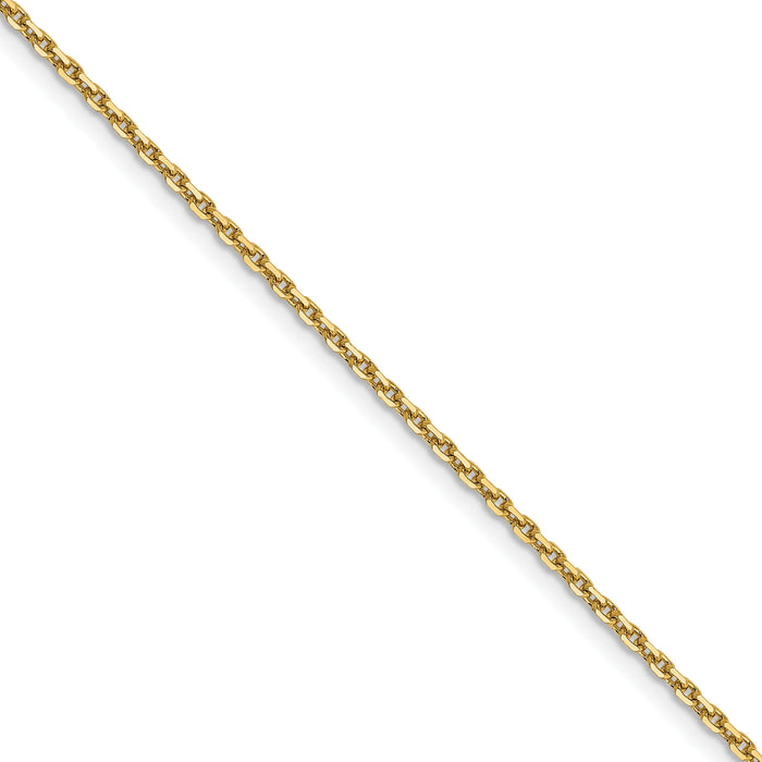 14k 1.4mm D/C Round Open Link Cable Chain (100 inch Spool)-PEN203-100