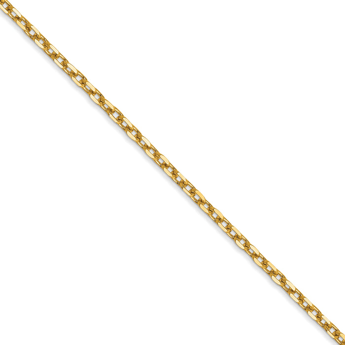 14k 1.8mm D/C Round Open Link Cable Chain (100 inch Spool)-PEN204-100