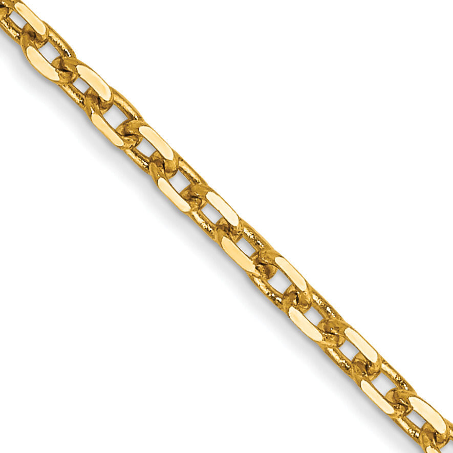 14k 1.8mm D/C Round Open Link Cable Chain-PEN204-20