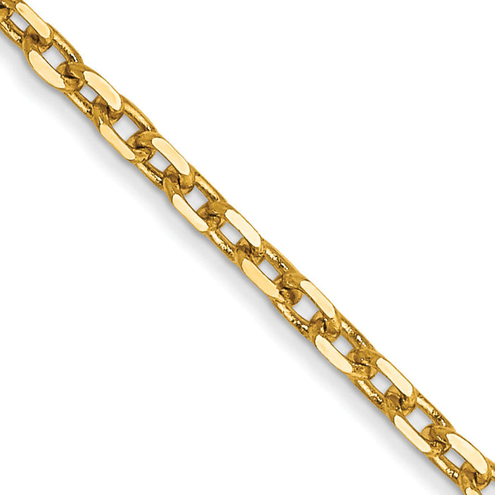 14k 1.8mm D/C Round Open Link Cable Chain-PEN204-18