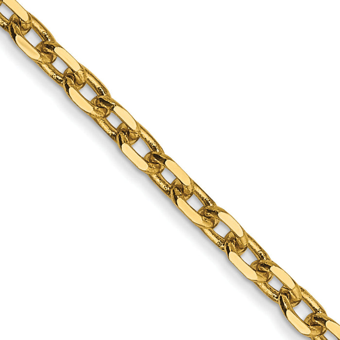 14k 2.2mm D/C Round Open Link Cable Chain-PEN205-26