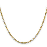 14k 3mm D/C Round Open Link Cable Chain-PEN206-22