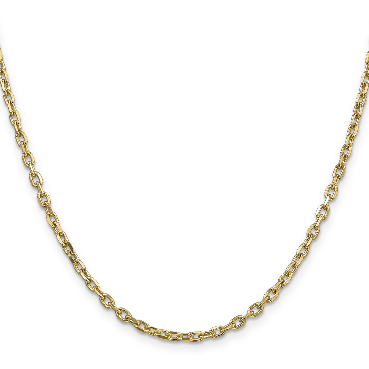 14k 3mm D/C Round Open Link Cable Chain-PEN206-20