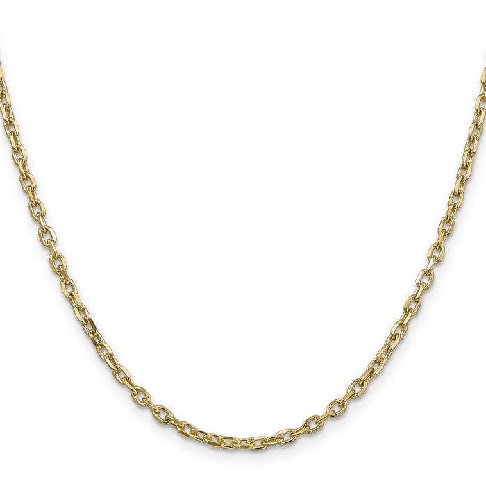 14k 3mm D/C Round Open Link Cable Chain-PEN206-30