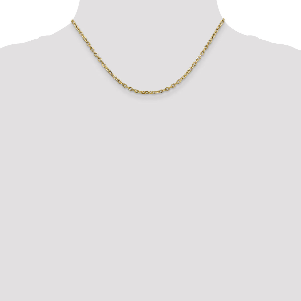 14k 3mm D/C Round Open Link Cable Chain-PEN206-16