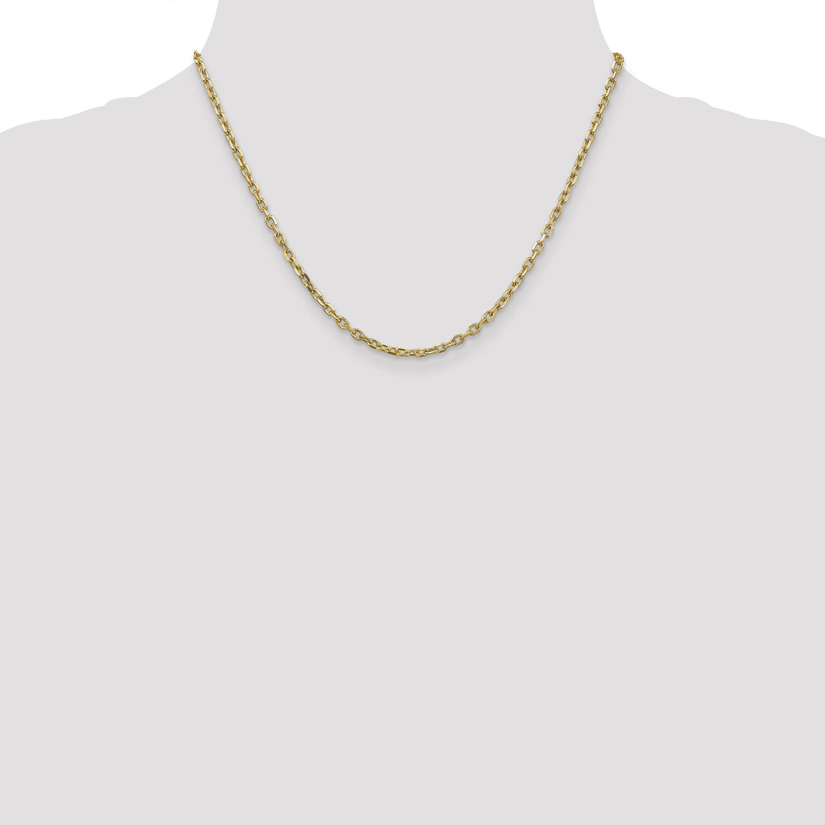 14k 3mm D/C Round Open Link Cable Chain-PEN206-18