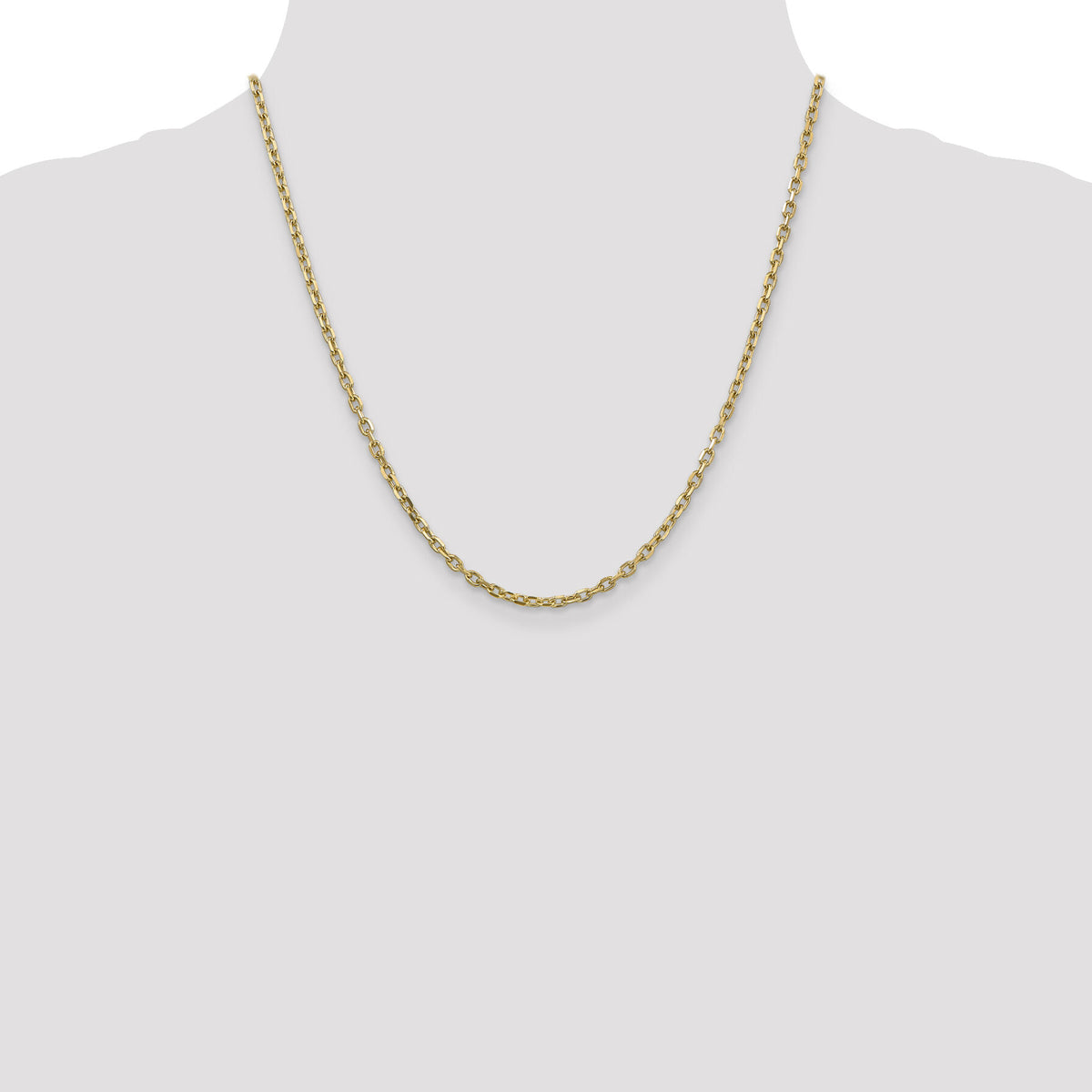 14k 3mm D/C Round Open Link Cable Chain-PEN206-20